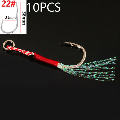 10PCS/Lot Cast Jig Assist Hook High Carbon Steel for Effective Fishing