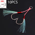 10PCS/Lot Cast Jig Assist Hook High Carbon Steel for Effective Fishing