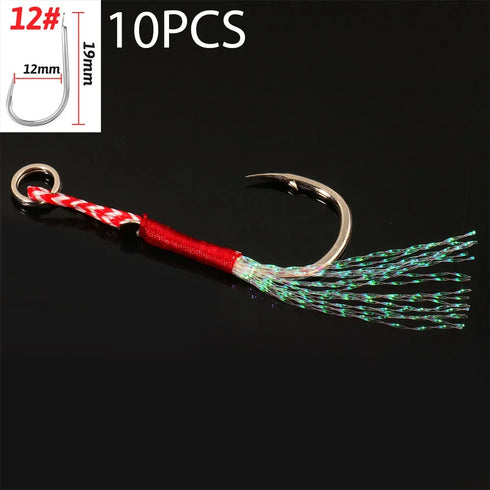10PCS/Lot Cast Jig Assist Hook High Carbon Steel for Effective Fishing