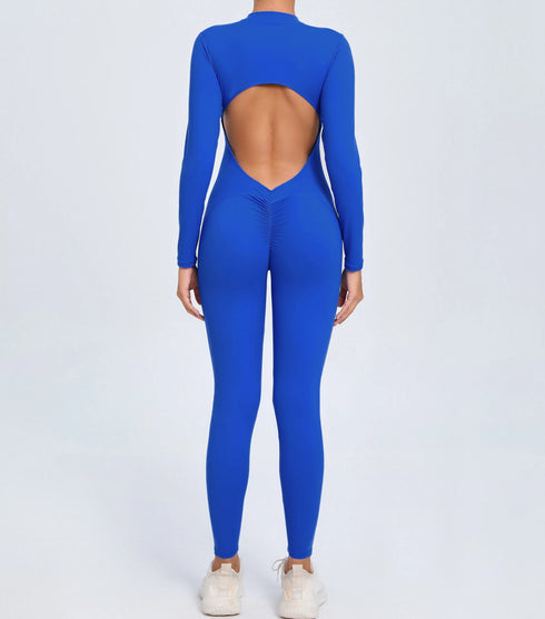 Women's Open Back Outdoor BodySuit, Front Zip Long Sleeve Bodysuit for Ultimate Comfort and Flexibility Outdoors