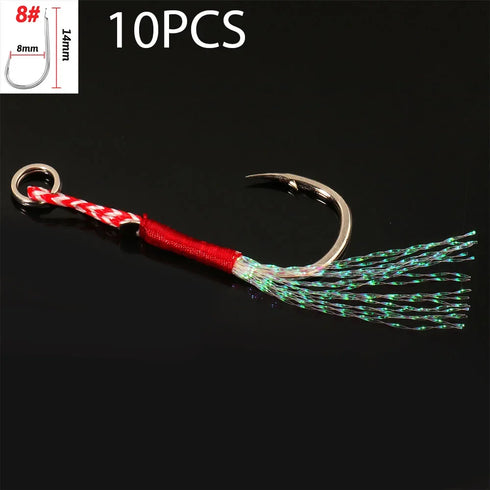 10PCS/Lot Cast Jig Assist Hook High Carbon Steel for Effective Fishing