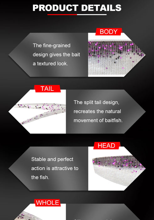 Spinpoler 2" 3" 4" Soft Fishing Lures for Bass and Trout Action