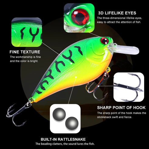 8.5cm 15g Rattling Crankbait Lure for Bass Pike