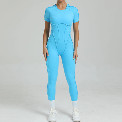 Women's One-Piece Suit Short Sleeve Bodysuit for Ultimate Comfort and Performance