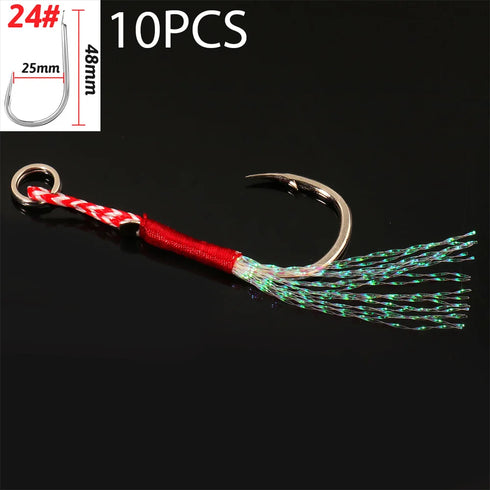 10PCS/Lot Cast Jig Assist Hook High Carbon Steel for Effective Fishing