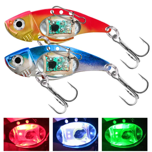 Underwater LED Lighted Vibration Sinking Lure Squid Bait for Irresistible Attraction