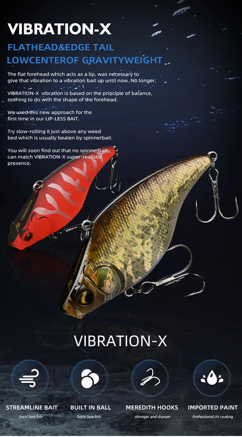 Vibration-X VIB 75mm 19g Wobblers Fishing Lures Tackle for Big Catch