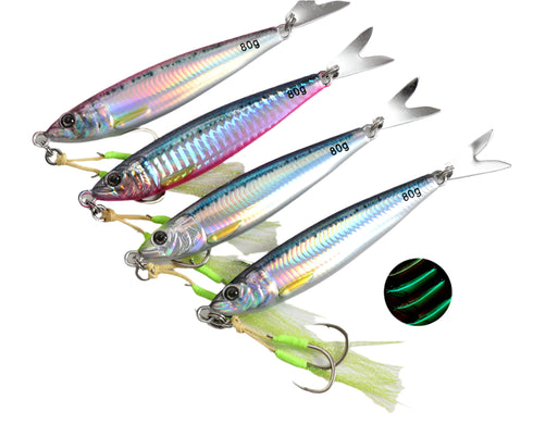Fast Sinking Jig for Quick and Effective Fishing with Glowing Luminous Effect