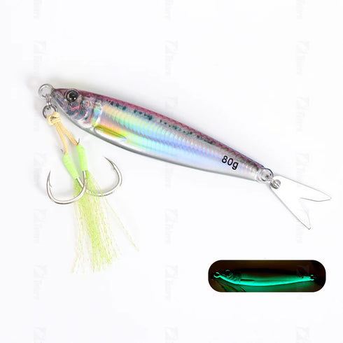 Fast Sinking Jig for Quick and Effective Fishing with Glowing Luminous Effect