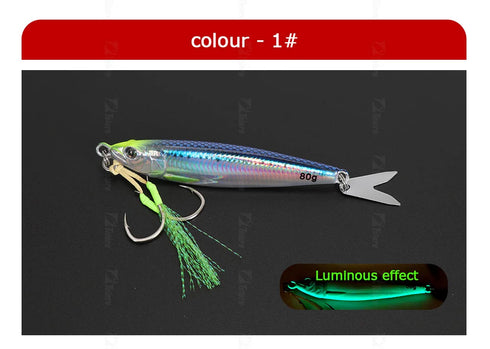 Fast Sinking Jig for Quick and Effective Fishing with Glowing Luminous Effect
