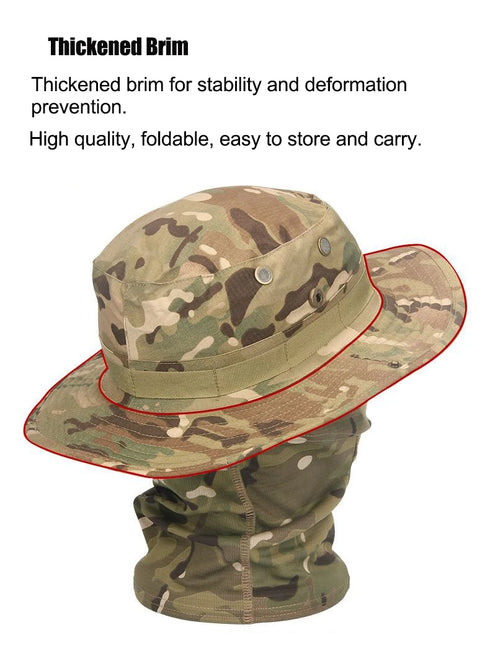 Camouflage Boonie Cap Balaclava Hat Suit for Outdoor Comfort and Sun Protection