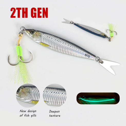 Fast Sinking Jig for Quick and Effective Fishing with Glowing Luminous Effect