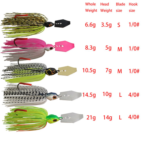 Spinner Fishing Lure Chatter Bait 7G to 21G for Bass Pik - Premium Action for More Catches
