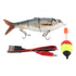 Robotic Swimming Lure Multi Jointed Rechargeable Electric Fishing Lure with Green LED Light for Night Fishing
