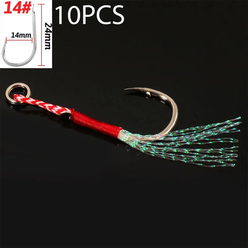 10PCS/Lot Cast Jig Assist Hook High Carbon Steel for Effective Fishing