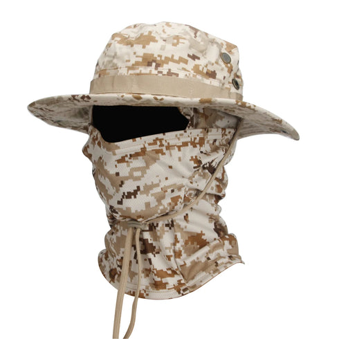 Camouflage Boonie Cap Balaclava Hat Suit for Outdoor Comfort and Sun Protection