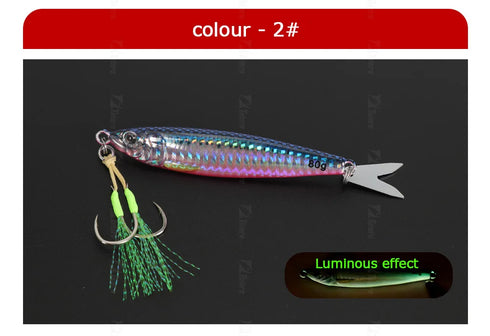 Fast Sinking Jig for Quick and Effective Fishing with Glowing Luminous Effect