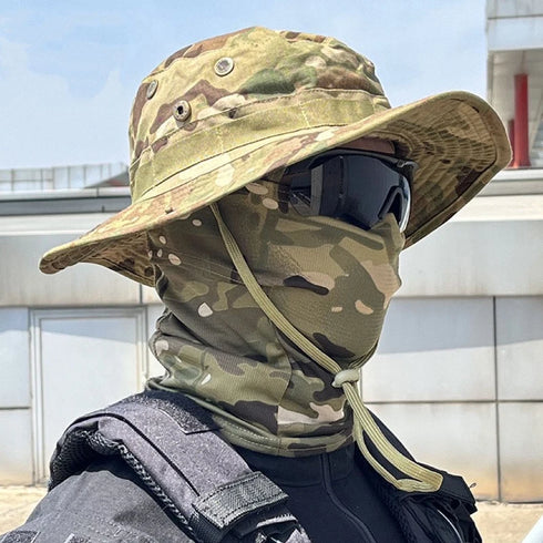 Camouflage Boonie Cap Balaclava Hat Suit for Outdoor Comfort and Sun Protection