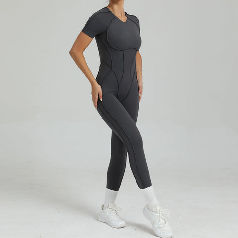 Women's One-Piece Suit Short Sleeve Bodysuit for Ultimate Comfort and Performance