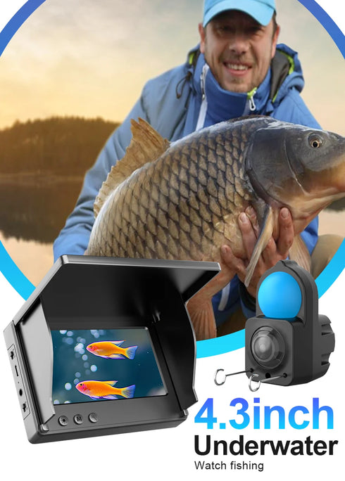 Underwater Camera 1080p 4.3 Inch LCD Endoscope Waterproof Night Vision for Clear Fishing Insights
