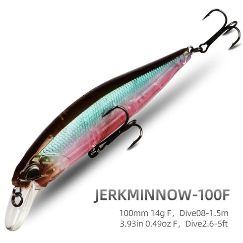 delete Jerk Minnow 100F 14g Floating Wobbler Fishing Lure Quality for Big Catch