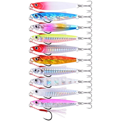 3/5/8pcs Metal Jig Fishing Lure Set 7g to 40g for All Waters
