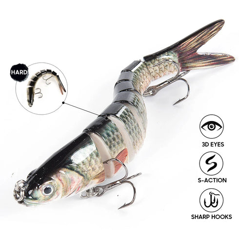 Fishing Lures Multi Jointed Swimbait Crank Bait For Trout Bass - Irresistible Action to Catch More Fish