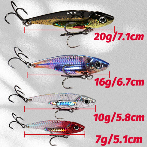 Spinner Spoon Metal Jig Bait 7g 10g 16g 20g VIB Sinking Lure for Big Fish Attraction