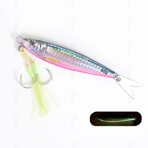 Fast Sinking Jig for Quick and Effective Fishing with Glowing Luminous Effect