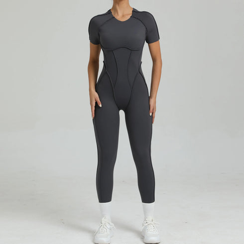 Women's One-Piece Suit Short Sleeve Bodysuit for Ultimate Comfort and Performance