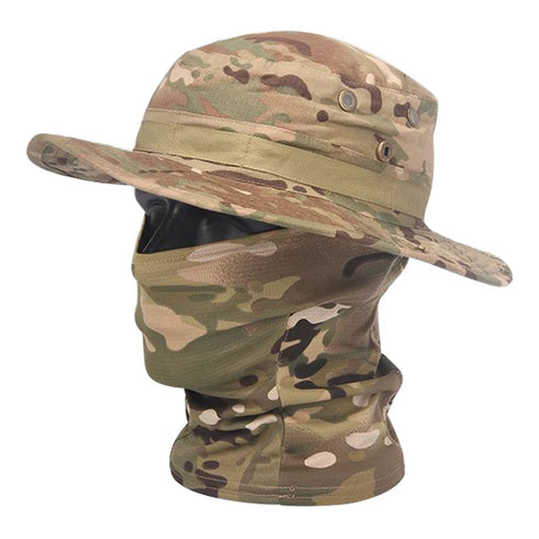 Camouflage Boonie Cap Balaclava Hat Suit for Outdoor Comfort and Sun Protection