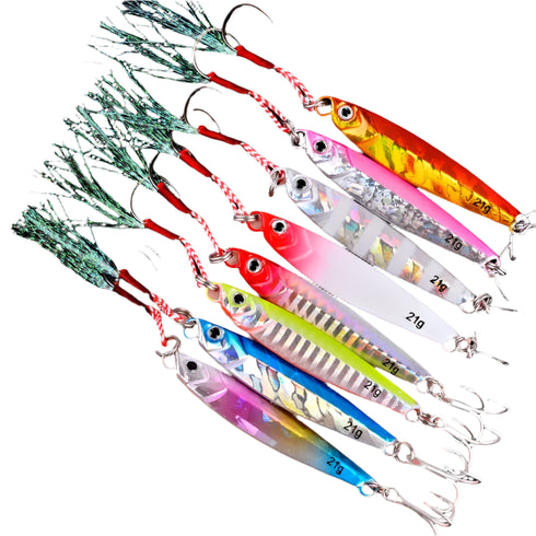 3/5/8pcs Metal Jig Fishing Lure Set 7g to 40g for All Waters
