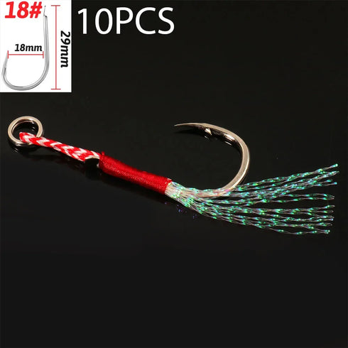 10PCS/Lot Cast Jig Assist Hook High Carbon Steel for Effective Fishing