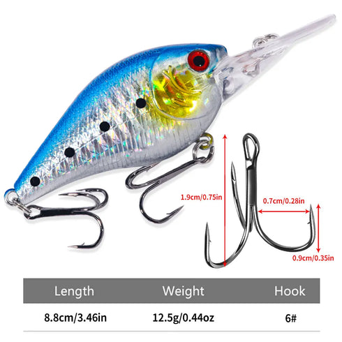 8.5cm 15g Rattling Crankbait Lure for Bass Pike