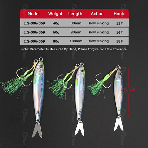 Fast Sinking Jig for Quick and Effective Fishing with Glowing Luminous Effect