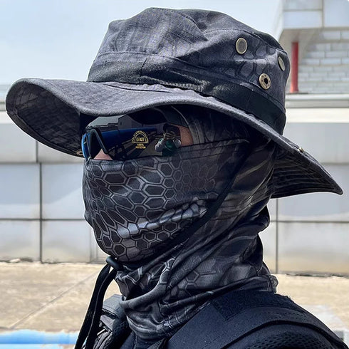 Camouflage Boonie Cap Balaclava Hat Suit for Outdoor Comfort and Sun Protection