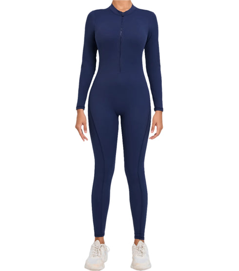 Women's Open Back Outdoor BodySuit, Front Zip Long Sleeve Bodysuit for Ultimate Comfort and Flexibility Outdoors