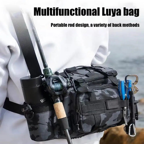 Fishing Tackle Shoulder Bag Portable Storage for Outdoor Sports - Waterproof and Spacious Design