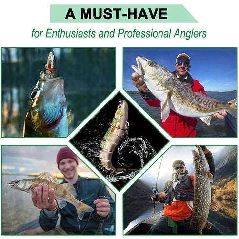 Fishing Lures Multi Jointed Swimbait Crank Bait For Trout Bass - Irresistible Action to Catch More Fish