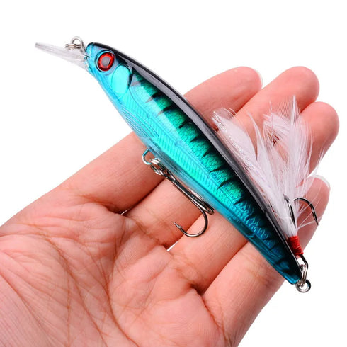 5pcs/Box Laser 3D Eyes Bionic Minnow Fishing Lure 13.3g for Ultimate Catch Success