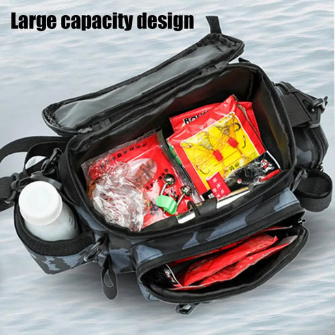 Fishing Tackle Shoulder Bag Portable Storage for Outdoor Sports - Waterproof and Spacious Design
