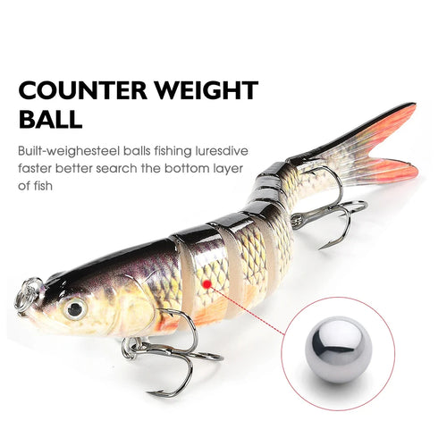 Fishing Lures Multi Jointed Swimbait Crank Bait For Trout Bass - Irresistible Action to Catch More Fish