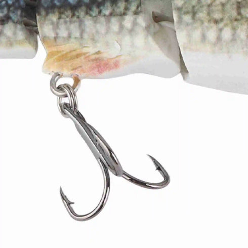 Robotic Swimming Lure Multi Jointed Rechargeable Electric Fishing Lure with Green LED Light for Night Fishing