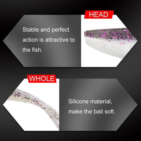 Spinpoler 2" 3" 4" Soft Fishing Lures for Bass and Trout Action