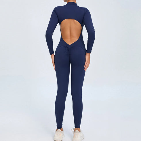 Women's Open Back Outdoor BodySuit, Front Zip Long Sleeve Bodysuit for Ultimate Comfort and Flexibility Outdoors