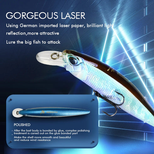 delete Jerk Minnow 100F 14g Floating Wobbler Fishing Lure Quality for Big Catch