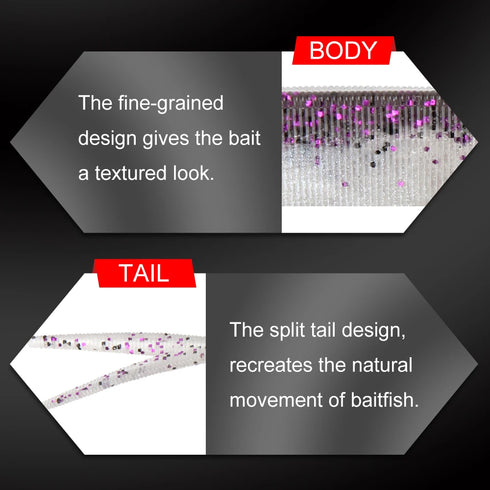 Spinpoler 2" 3" 4" Soft Fishing Lures for Bass and Trout Action