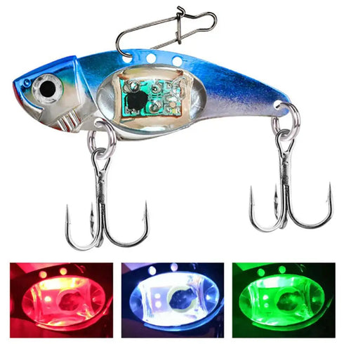 Underwater LED Lighted Vibration Sinking Lure Squid Bait for Irresistible Attraction
