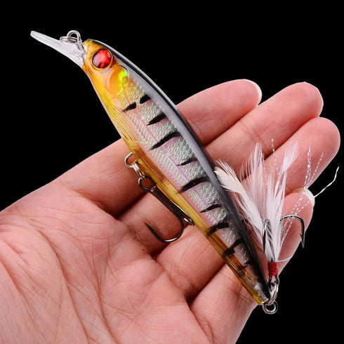 5pcs/Box Laser 3D Eyes Bionic Minnow Fishing Lure 13.3g for Ultimate Catch Success
