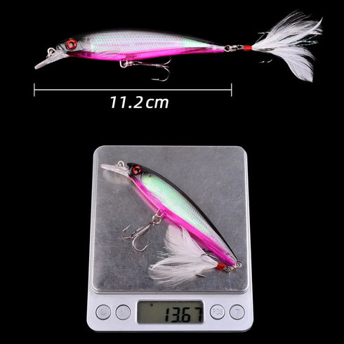 5pcs/Box Laser 3D Eyes Bionic Minnow Fishing Lure 13.3g for Ultimate Catch Success
